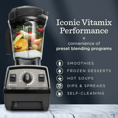 Vitamix Propel Series 750 Blender + Stainless Steel Container, Four Blending Programs, Self-Cleaning Program, Professional-Grade Blender for Smoothies, Soups and More, Stainless-Steel Blades, Black